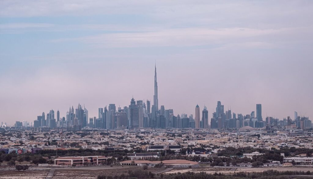 Dubai skyline with Burj Khalifa, representing the UAE for the Indian medical visa guide