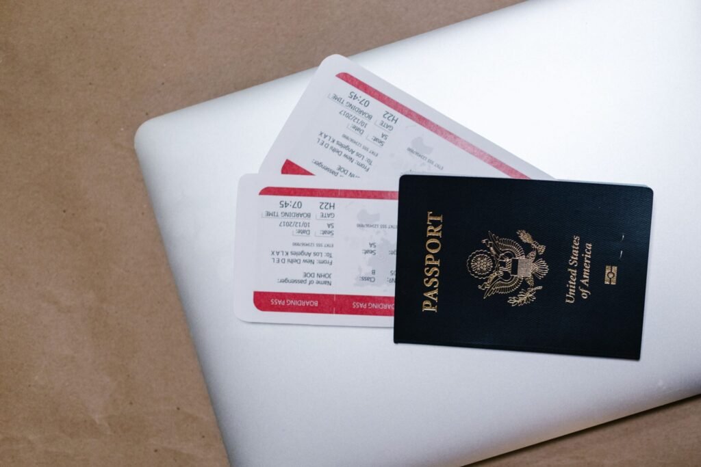 Passport and travel documents prepared for an Indian medical visa application